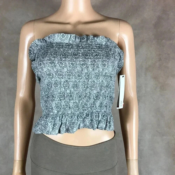 AQUA Medallion Strapless Smocked Tube Top NWT LARGE - Picture 10 of 10